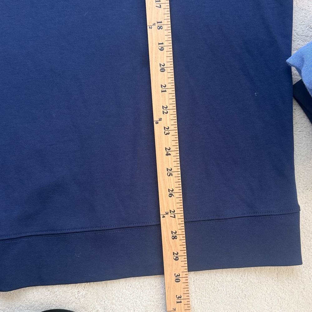 Vineyard Vines Men’s Saltwater Navy Blue Quarter Zip Sweatshirt Pullover XL - Picture 9 of 11